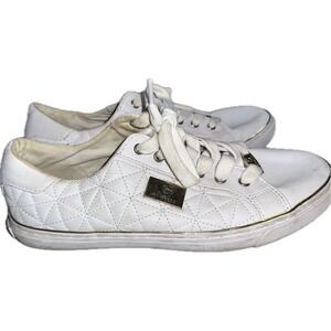 G by Guess Los Angeles Backer2 Lace Up Quilted Pattern Sneakers/Shoes White 9.5M